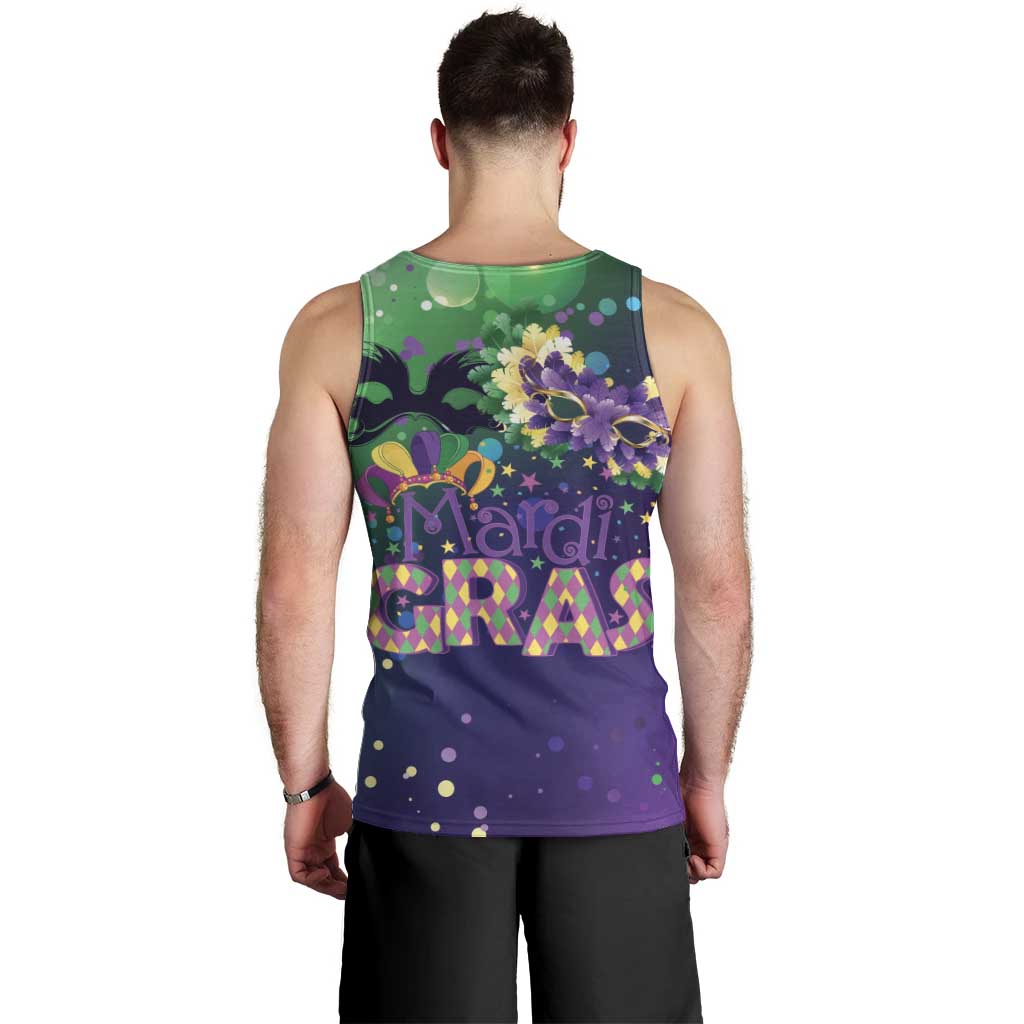 Mardi Gras Masquerade Mask Men Tank Top NOLA Vibe - Wonder Print Shop