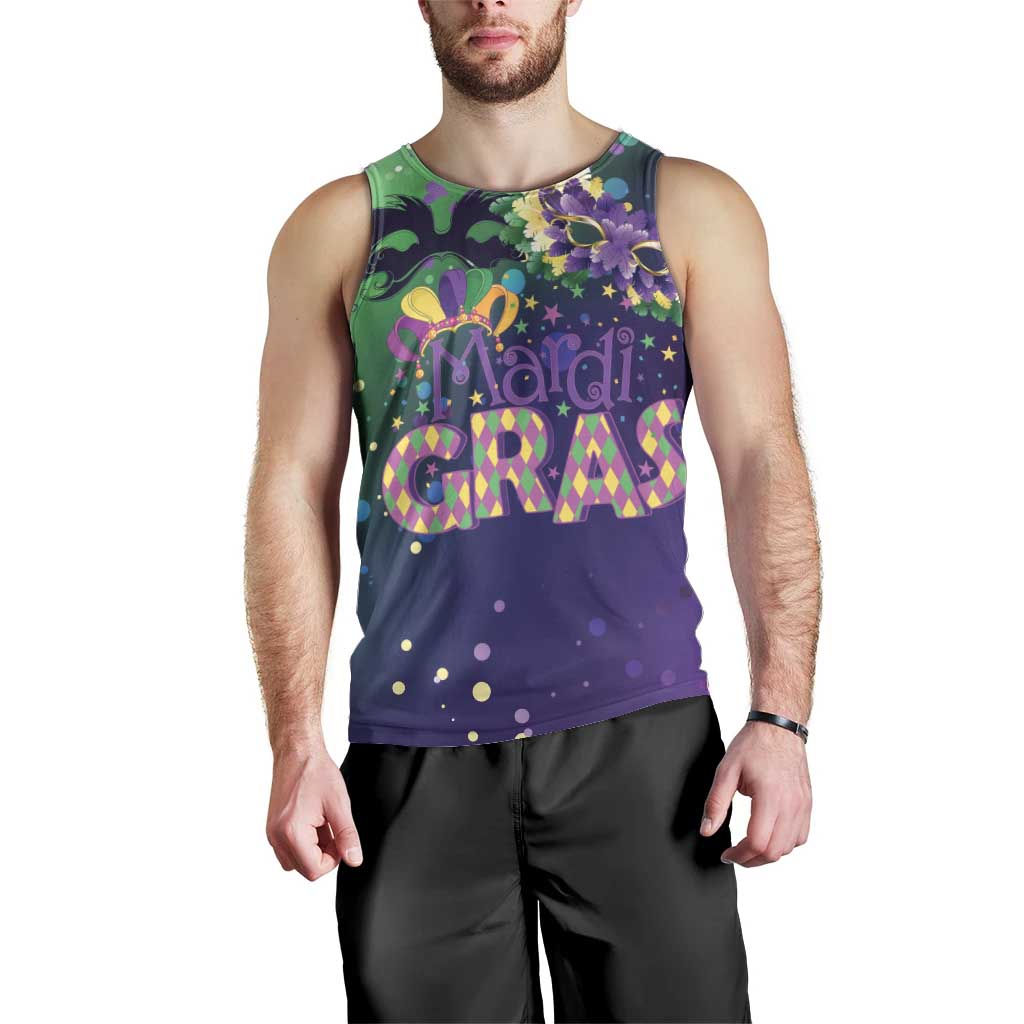 Mardi Gras Masquerade Mask Men Tank Top NOLA Vibe - Wonder Print Shop