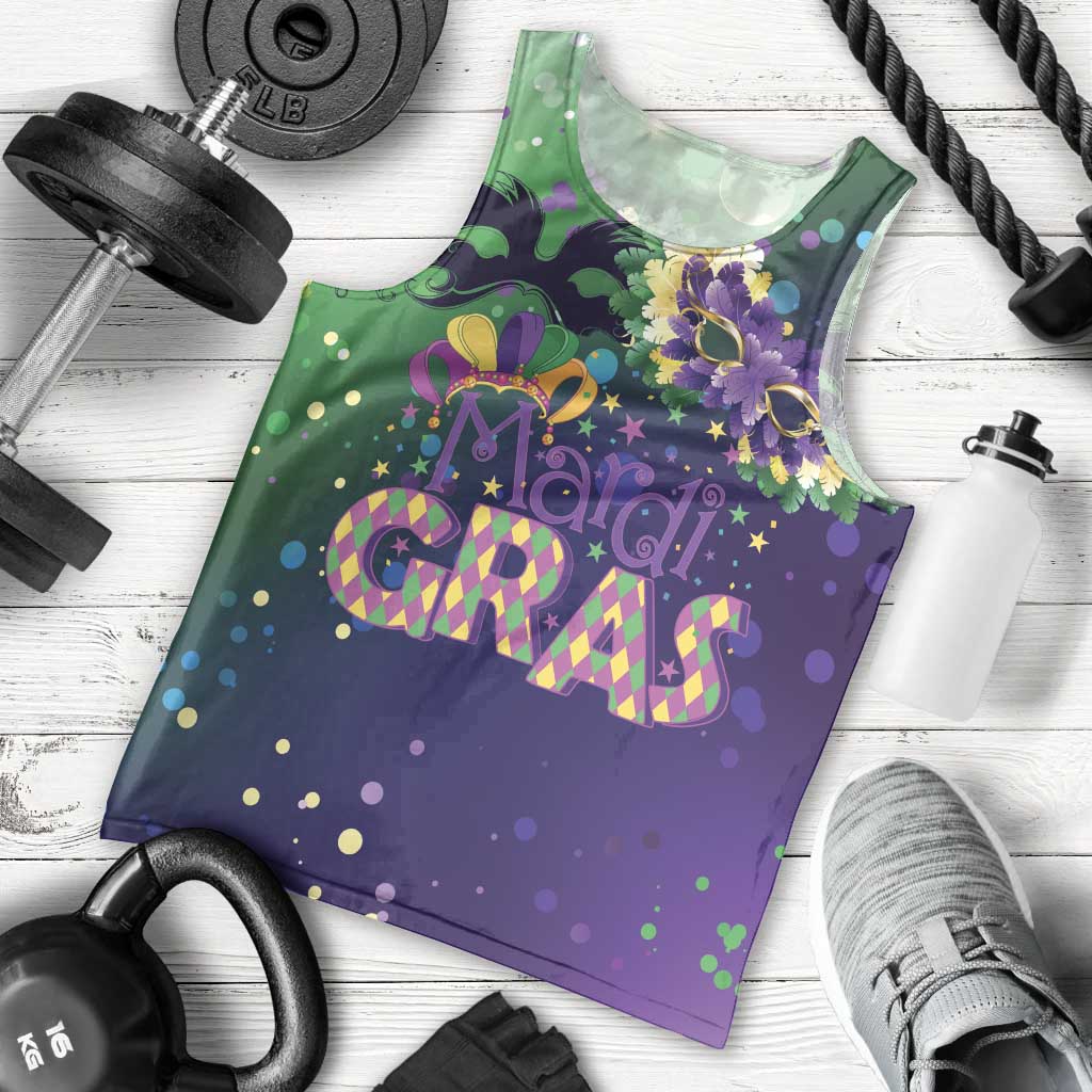 Mardi Gras Masquerade Mask Men Tank Top NOLA Vibe - Wonder Print Shop