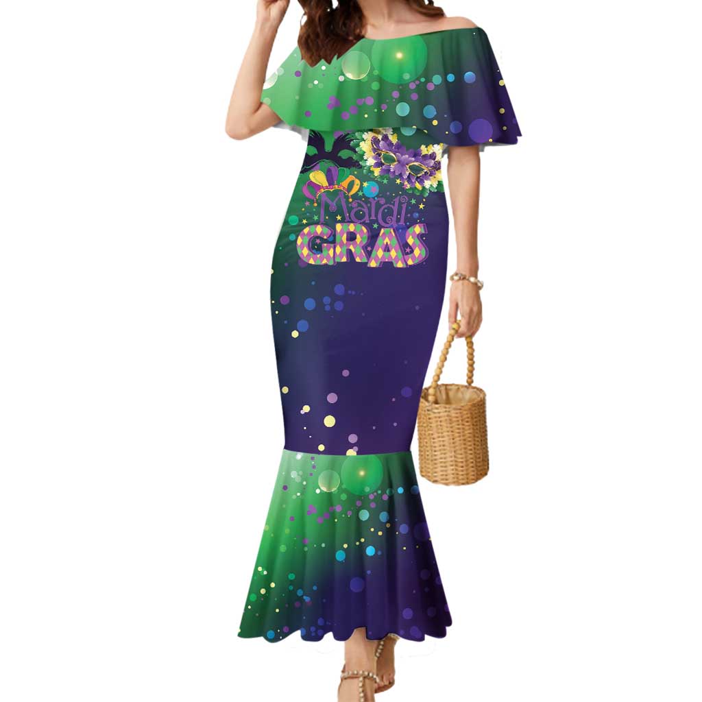 Mardi Gras Masquerade Mask Mermaid Dress NOLA Vibe - Wonder Print Shop