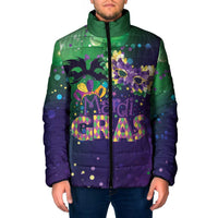 Mardi Gras Masquerade Mask Padded Jacket NOLA Vibe - Wonder Print Shop