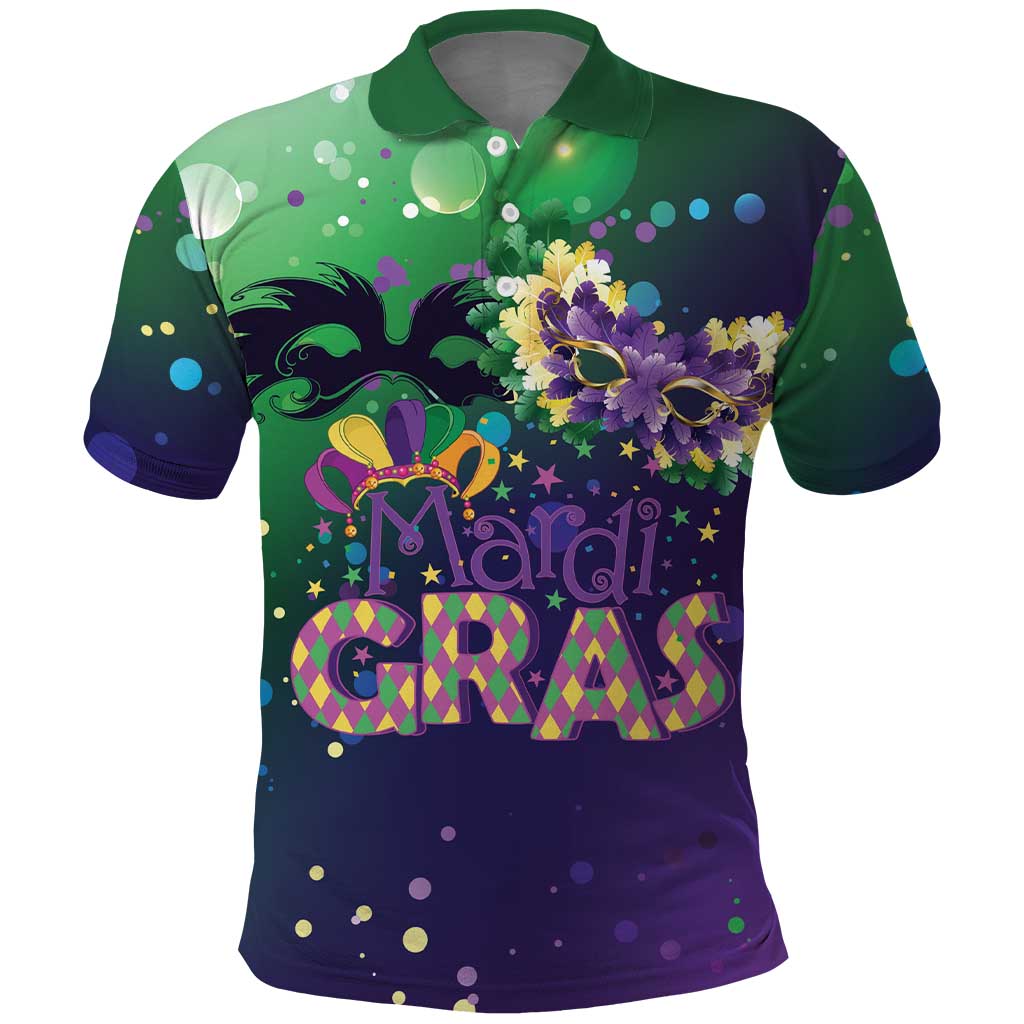 Mardi Gras Masquerade Mask Polo Shirt NOLA Vibe - Wonder Print Shop