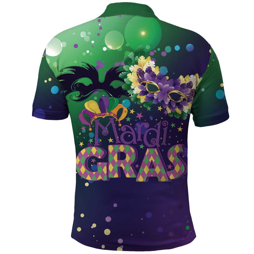 Mardi Gras Masquerade Mask Polo Shirt NOLA Vibe - Wonder Print Shop