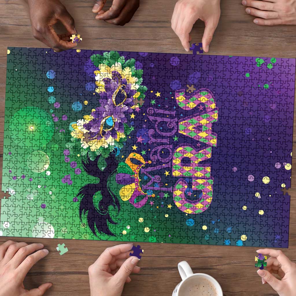 Mardi Gras Masquerade Mask Puzzle NOLA Vibe - Wonder Print Shop