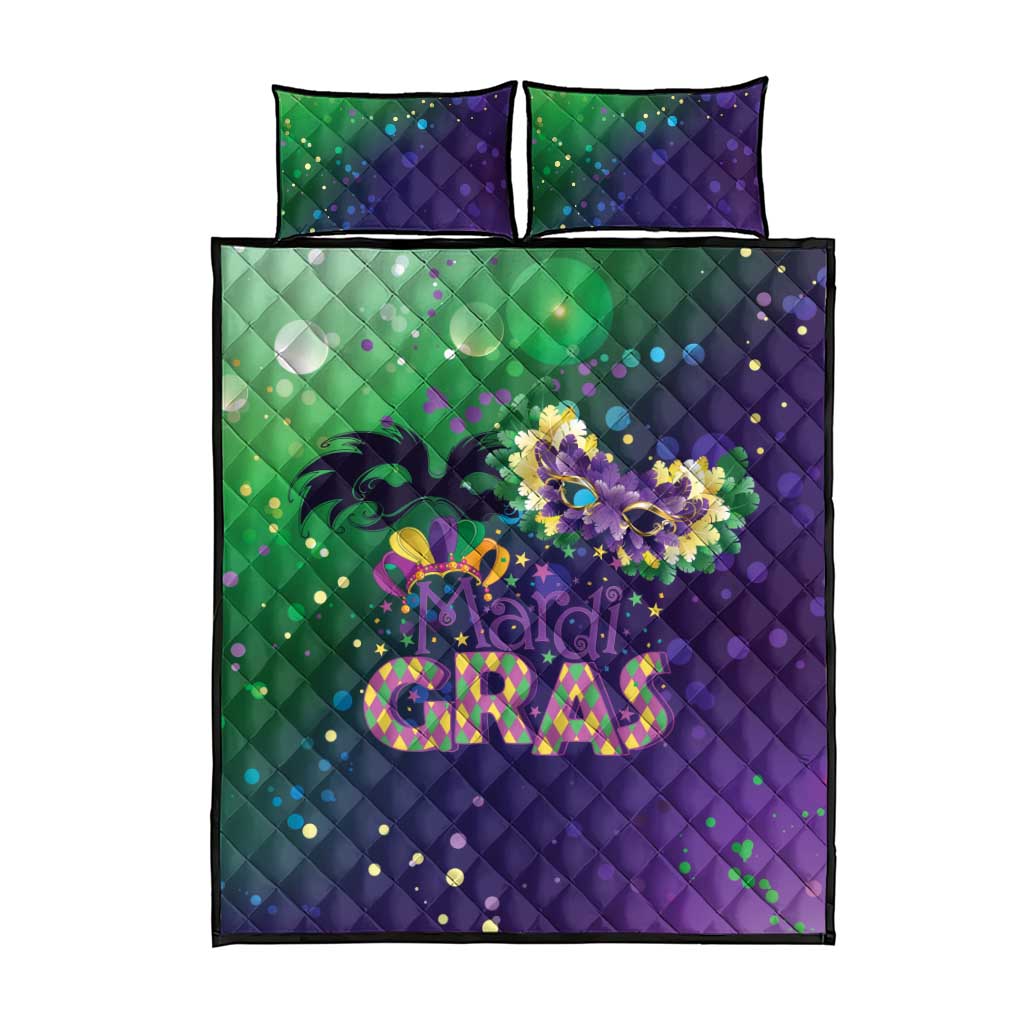 Mardi Gras Masquerade Mask Quilt Bed Set NOLA Vibe - Wonder Print Shop