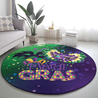 Mardi Gras Masquerade Mask Round Carpet NOLA Vibe - Wonder Print Shop
