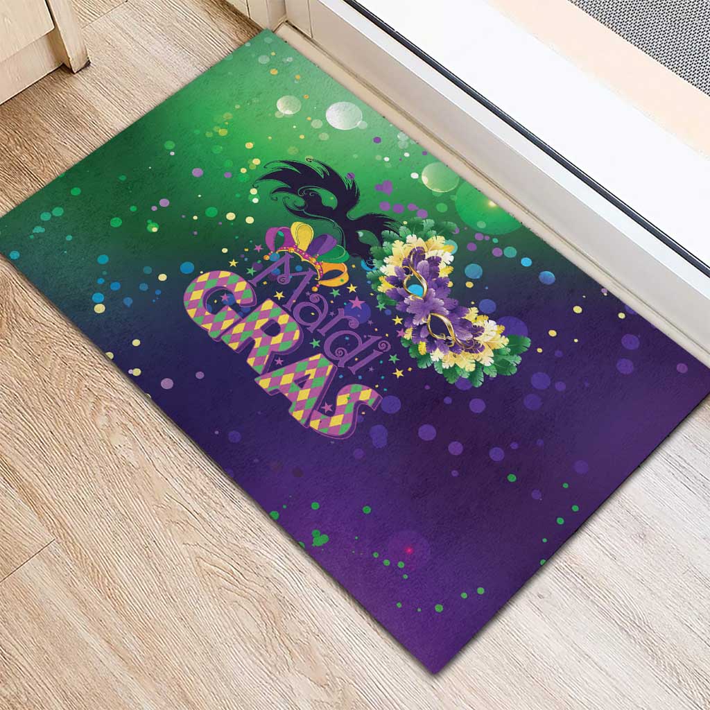 Mardi Gras Masquerade Mask Rubber Doormat NOLA Vibe - Wonder Print Shop