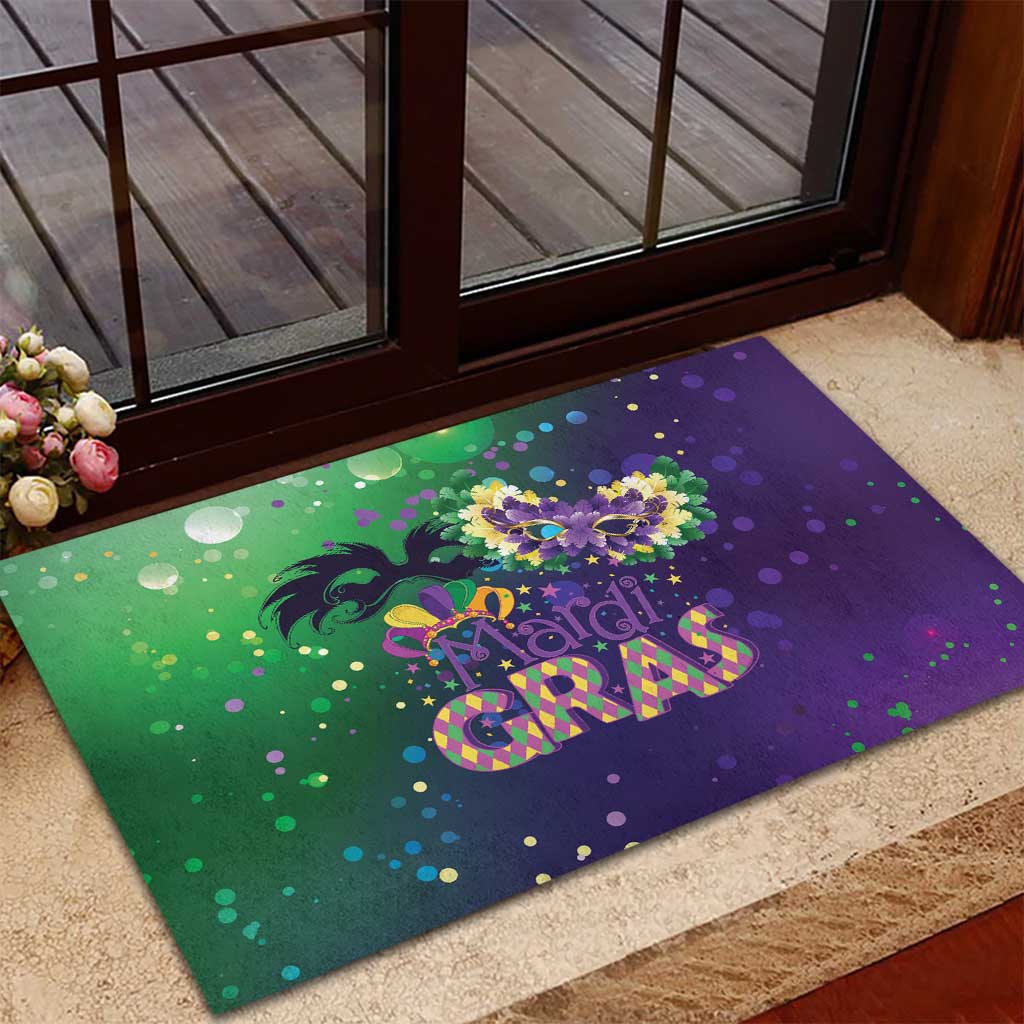 Mardi Gras Masquerade Mask Rubber Doormat NOLA Vibe - Wonder Print Shop