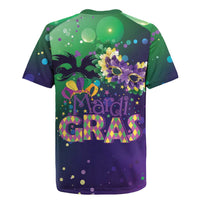 Mardi Gras Masquerade Mask Rugby Jersey NOLA Vibe - Wonder Print Shop