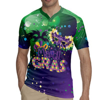 Mardi Gras Masquerade Mask Rugby Jersey NOLA Vibe - Wonder Print Shop