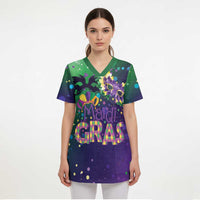 Mardi Gras Masquerade Mask Scrub Top NOLA Vibe - Wonder Print Shop