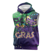 Mardi Gras Masquerade Mask Sleeveless Hoodie NOLA Vibe - Wonder Print Shop