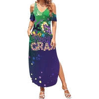 Mardi Gras Masquerade Mask Summer Maxi Dress NOLA Vibe - Wonder Print Shop