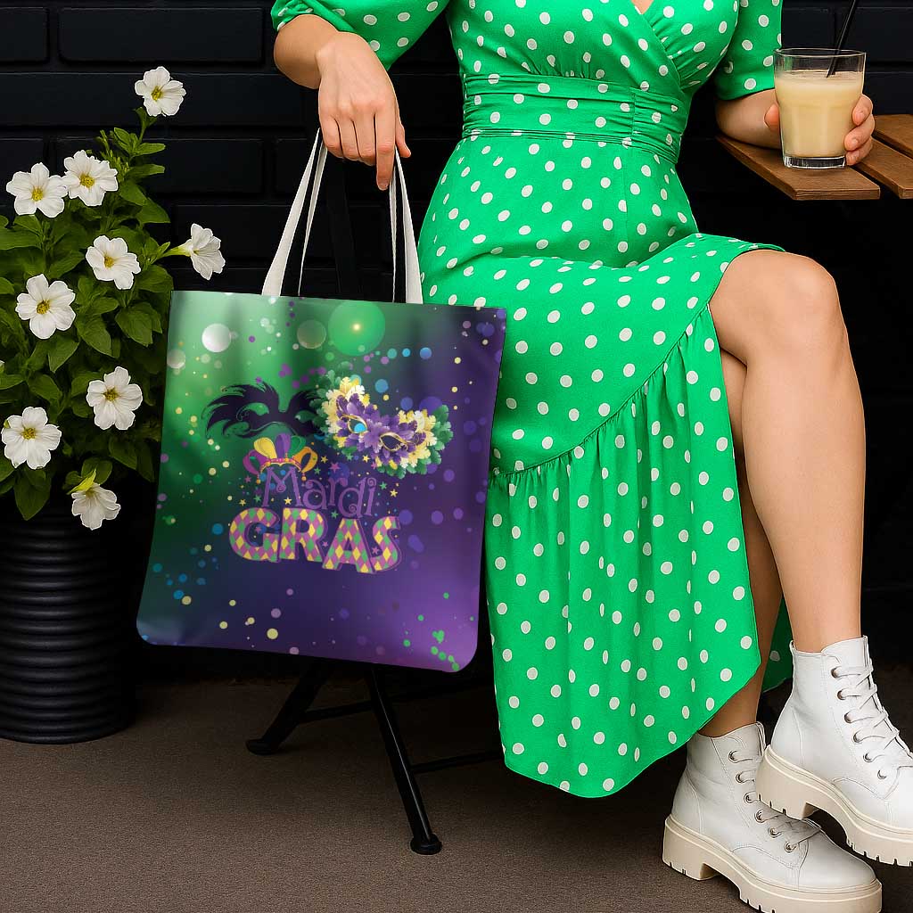 Mardi Gras Masquerade Mask Tote Bag NOLA Vibe - Wonder Print Shop