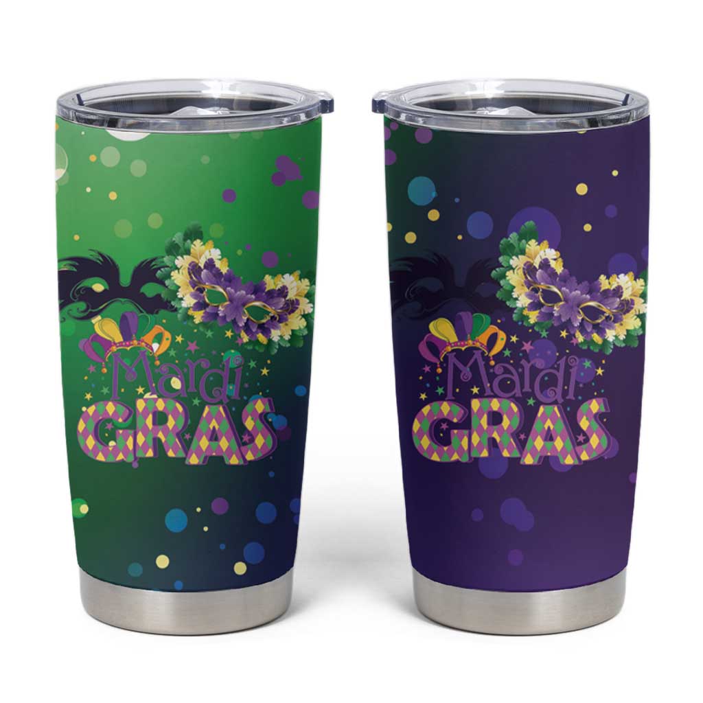Mardi Gras Masquerade Mask Tumbler Cup NOLA Vibe - Wonder Print Shop