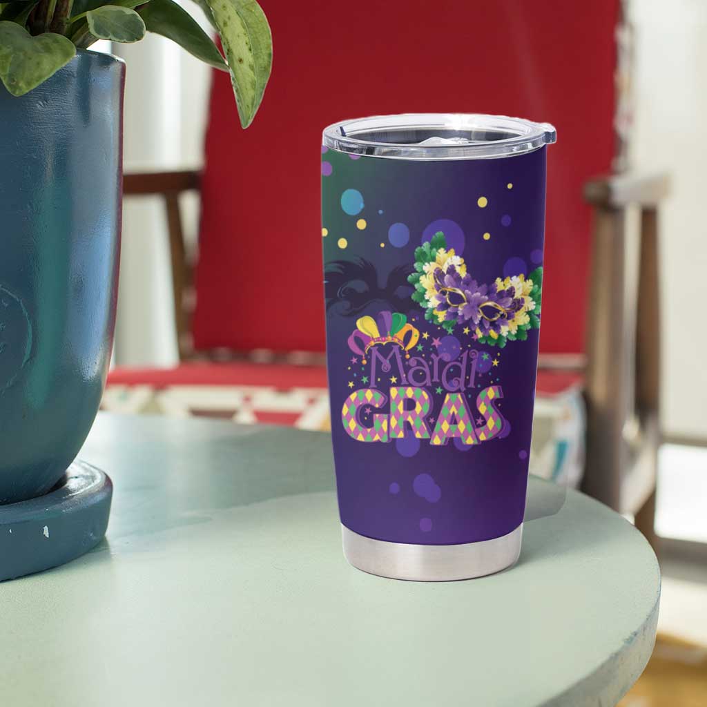 Mardi Gras Masquerade Mask Tumbler Cup NOLA Vibe - Wonder Print Shop