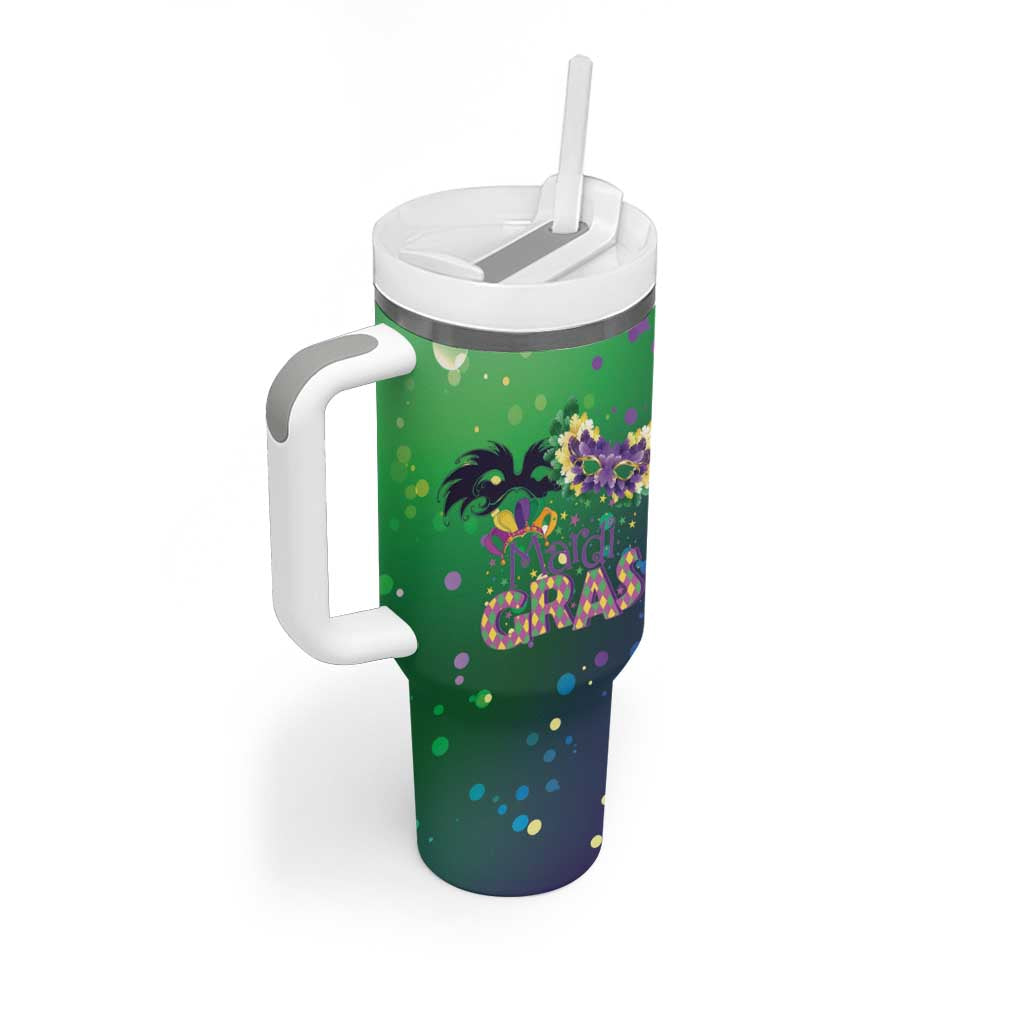 Mardi Gras Masquerade Mask Tumbler With Handle NOLA Vibe - Wonder Print Shop