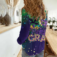 Mardi Gras Masquerade Mask Women Casual Shirt NOLA Vibe - Wonder Print Shop