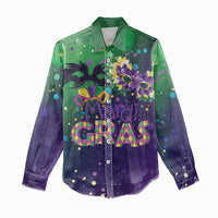 Mardi Gras Masquerade Mask Women Casual Shirt NOLA Vibe - Wonder Print Shop