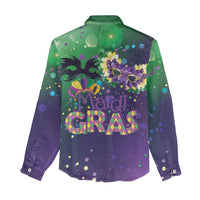 Mardi Gras Masquerade Mask Women Casual Shirt NOLA Vibe - Wonder Print Shop