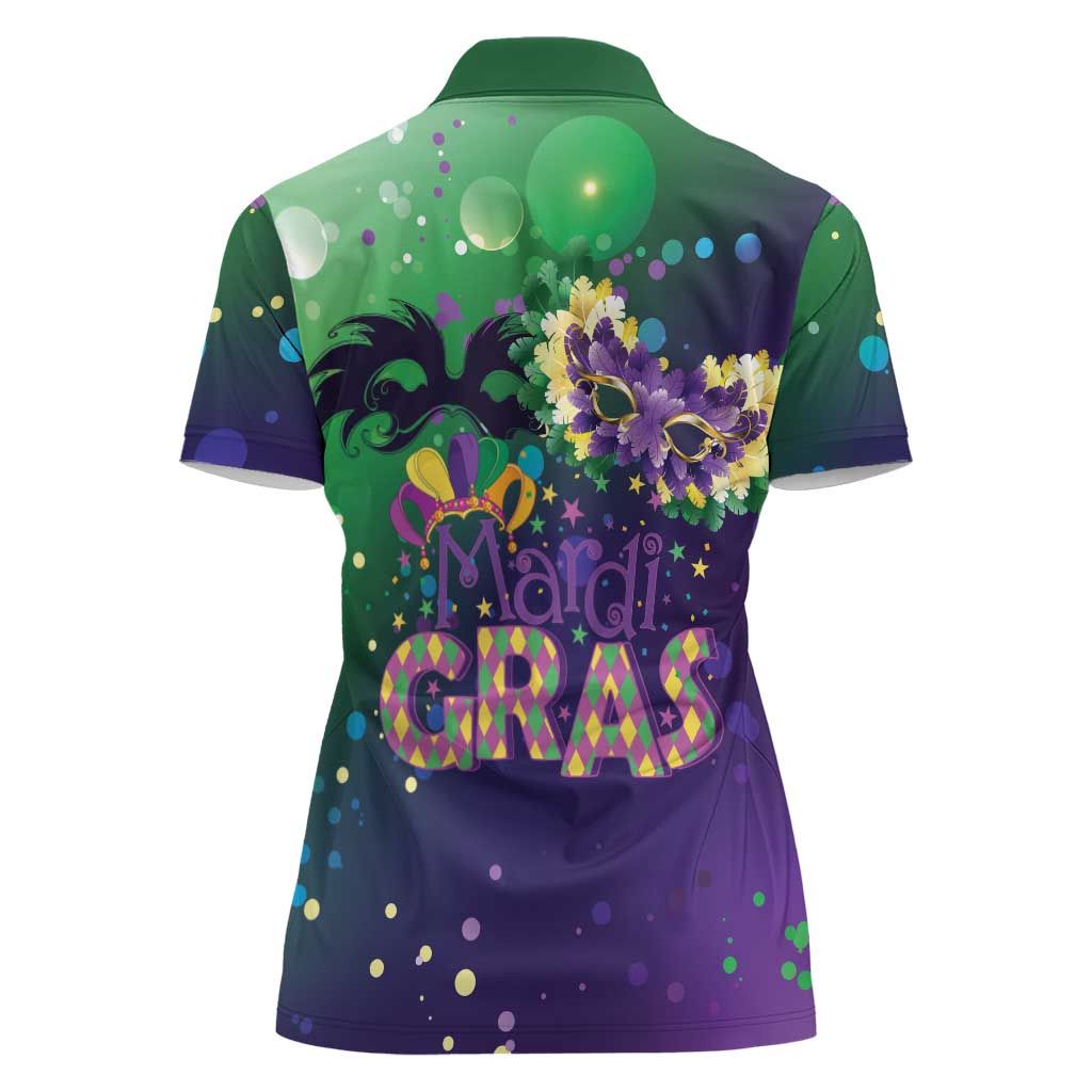 Mardi Gras Masquerade Mask Women Polo Shirt NOLA Vibe - Wonder Print Shop