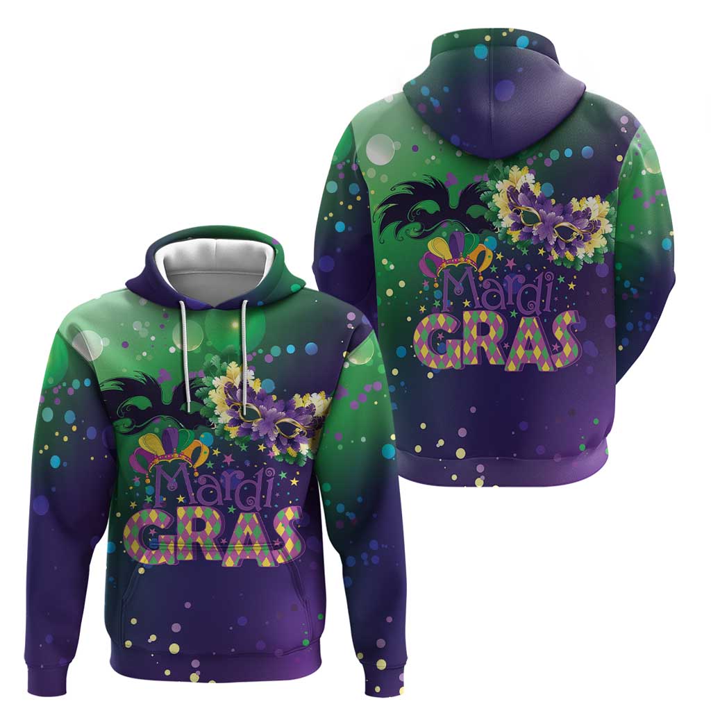 Mardi Gras Masquerade Mask Zip Hoodie NOLA Vibe - Wonder Print Shop