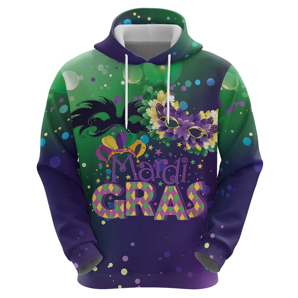 Mardi Gras Masquerade Mask Zip Hoodie NOLA Vibe - Wonder Print Shop
