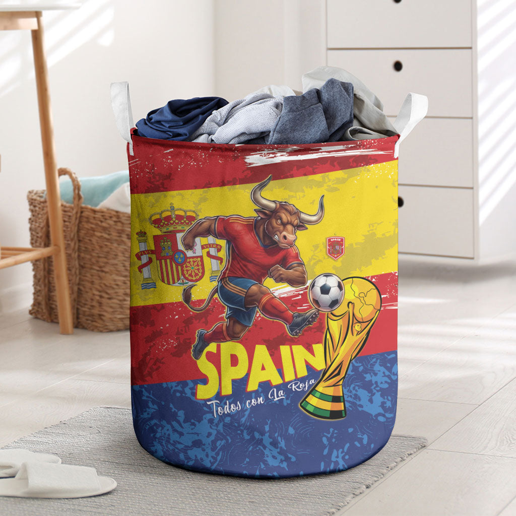 Spain National Football Laundry Basket Spanish Bull Trophy Todos con La Roja