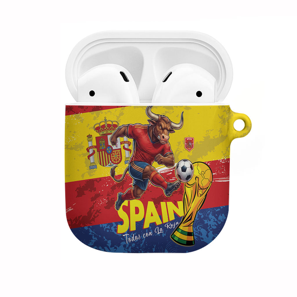 Spain National Football AirPods Case Spanish Bull Trophy Todos con La Roja