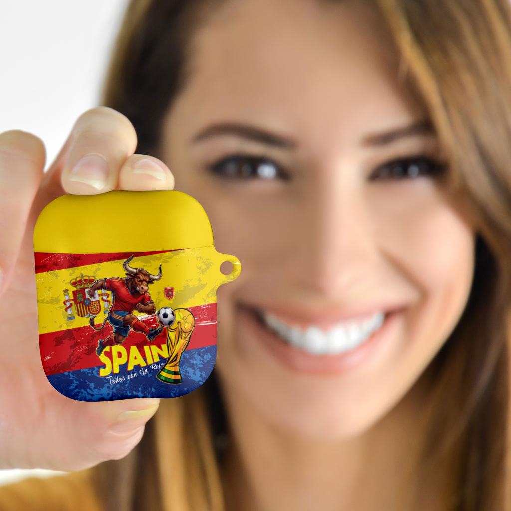 Spain National Football AirPods Case Spanish Bull Trophy Todos con La Roja