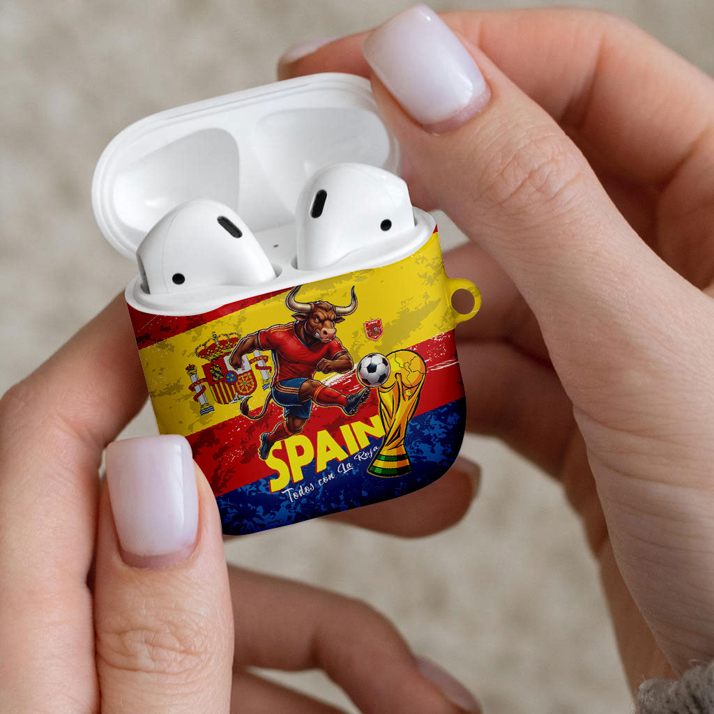 Spain National Football AirPods Case Spanish Bull Trophy Todos con La Roja