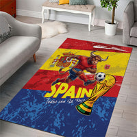 Spain National Football Area Rug Spanish Bull Trophy Todos con La Roja
