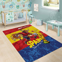 Spain National Football Area Rug Spanish Bull Trophy Todos con La Roja