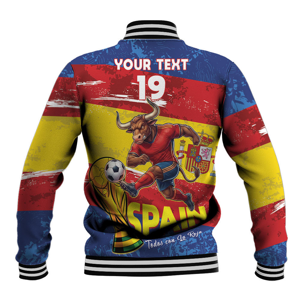 Spain National Football Custom Baseball Jacket Spanish Bull Trophy Todos con La Roja