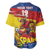 Spain National Football Custom Baseball Jersey Spanish Bull Trophy Todos con La Roja