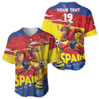 Spain National Football Custom Baseball Jersey Spanish Bull Trophy Todos con La Roja