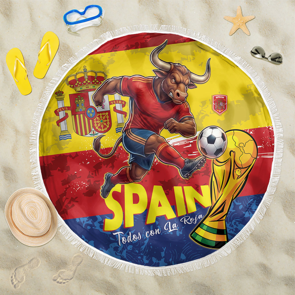 Spain National Football Beach Blanket Spanish Bull Trophy Todos con La Roja