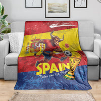 Spain National Football Blanket Spanish Bull Trophy Todos con La Roja