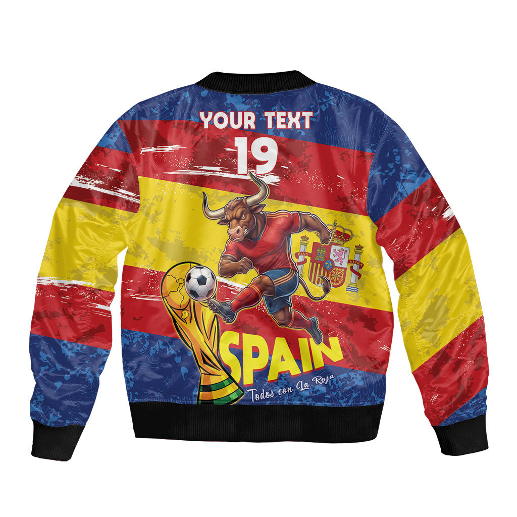 Spain National Football Custom Bomber Jacket Spanish Bull Trophy Todos con La Roja