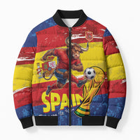 Spain National Football Custom Bomber Puffer Jacket Spanish Bull Trophy Todos con La Roja