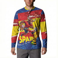 Spain National Football Custom Button Sweatshirt Spanish Bull Trophy Todos con La Roja