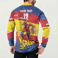 Spain National Football Custom Button Sweatshirt Spanish Bull Trophy Todos con La Roja