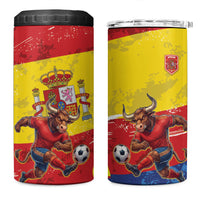 Spain National Football 4 in 1 Can Cooler Tumbler Spanish Bull Trophy Todos con La Roja