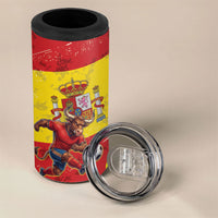 Spain National Football 4 in 1 Can Cooler Tumbler Spanish Bull Trophy Todos con La Roja