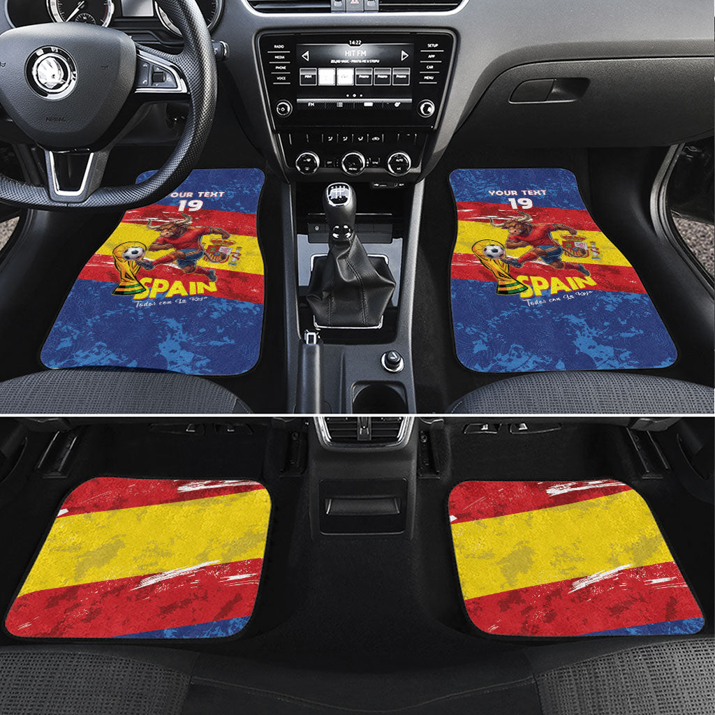 Spain National Football Custom Car Mats Spanish Bull Trophy Todos con La Roja