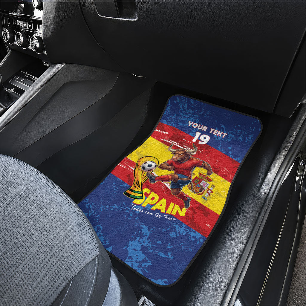 Spain National Football Custom Car Mats Spanish Bull Trophy Todos con La Roja