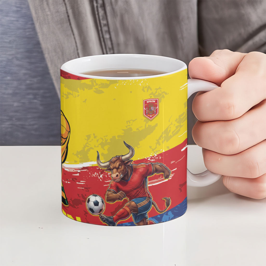 Spain National Football Ceramic Mug Spanish Bull Trophy Todos con La Roja