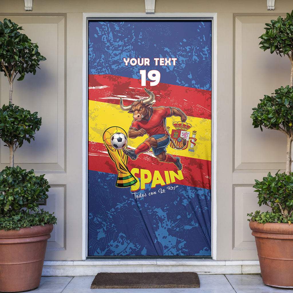 Spain National Football Custom Door Cover Spanish Bull Trophy Todos con La Roja