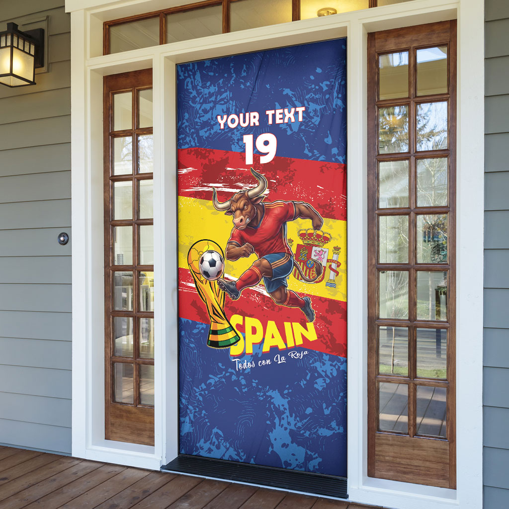 Spain National Football Custom Door Cover Spanish Bull Trophy Todos con La Roja