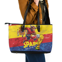 Spain National Football Leather Tote Bag Spanish Bull Trophy Todos con La Roja